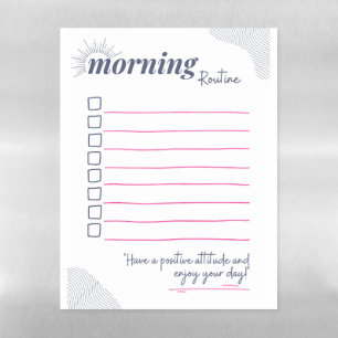 Peaceful Morning Routine Checklist Art Magnetic Dry Erase Sheet