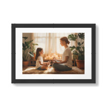 Peaceful Mother & Daughter Yoga Meditation Art Pri