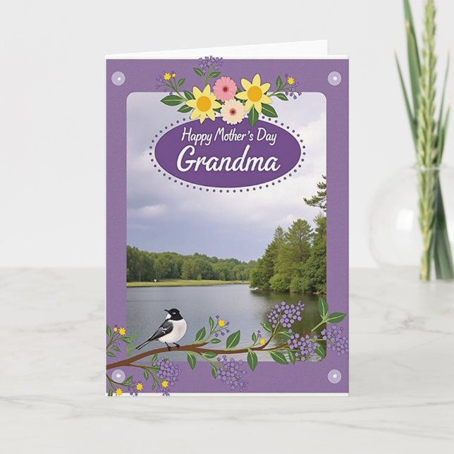 Peaceful Mothers Day Lake Card (Front)