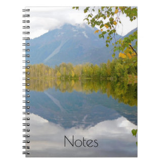Peaceful mountain lake notebook