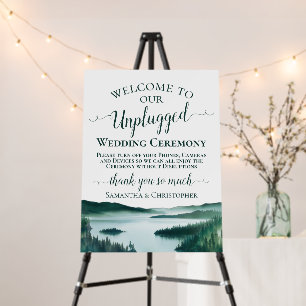 Peaceful Mountain Lake Rustic Unplugged Wedding Foam Board
