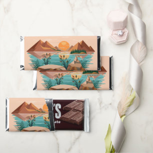 Peaceful Mountain Lake Sunset Landscape Hershey Bar Favors