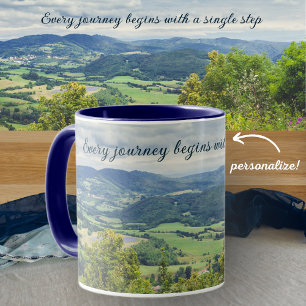 Peaceful mountain view mug