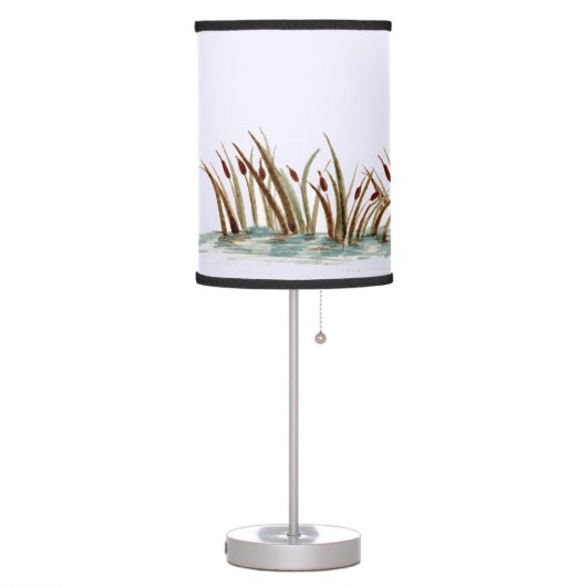 Peaceful Nature Mallard Duck Scene  Table Lamp (Left)