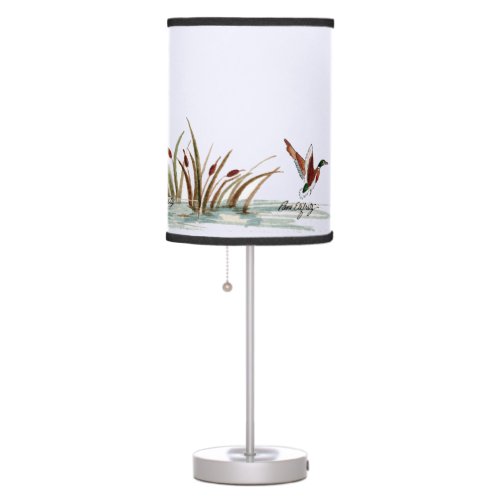 Peaceful Nature Mallard Duck Scene  Table Lamp