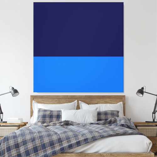 Peaceful Night Sea Bright Blue Navy Color Block Canvas Print