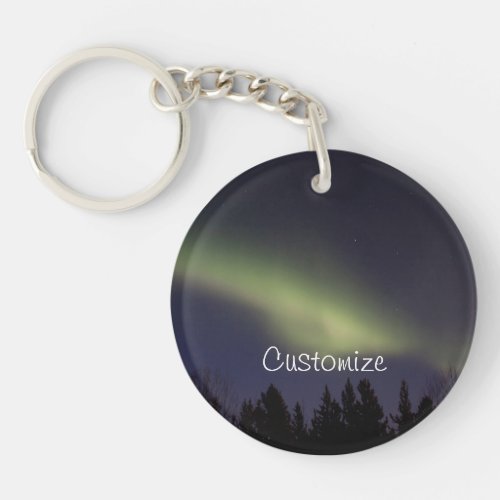 Peaceful Northern Lights Customizable Keychain