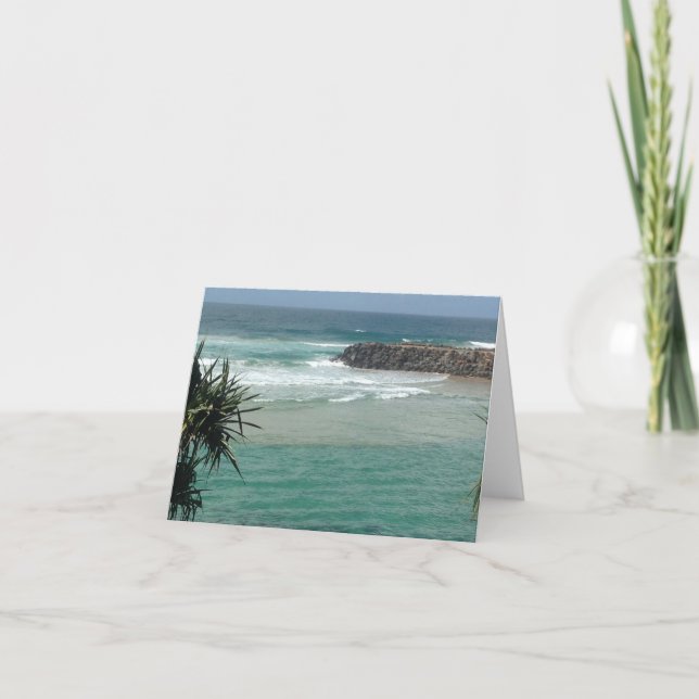 Peaceful Ocean Folded Thank You Card (Front)
