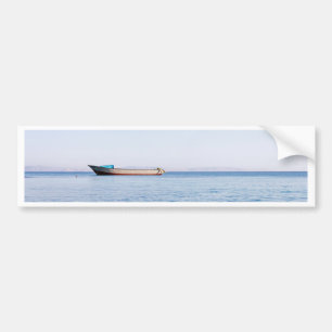 Peaceful Ocean & Solitary Boat Fine Art Photo Bumper Sticker