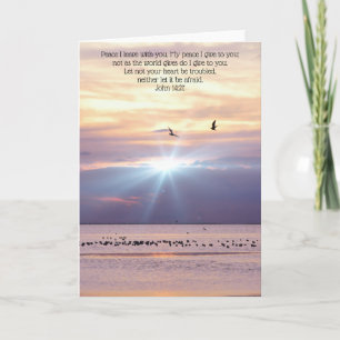 Peaceful Ocean Sunset Bible Card John 14:27