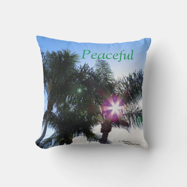 Peaceful Palm Trees Throw Pillow (Front)