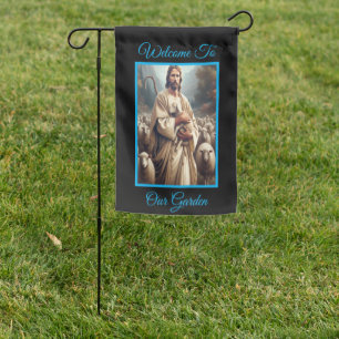 Peaceful Pastures With Jesus Christ  Garden Flag