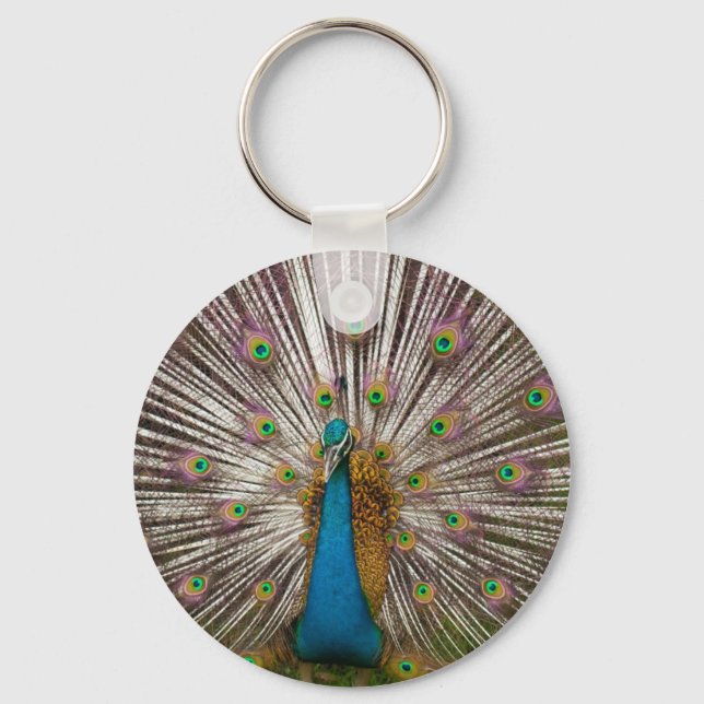 Peaceful Peacock Keychain (Front)