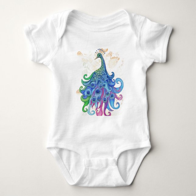 Peaceful Peacock Products Baby Bodysuit (Front)