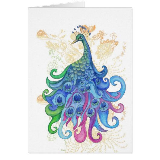 Peaceful Peacock Products Cards (Front)