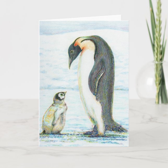 Peaceful Penguin Greeting Card (Front)