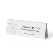 Peaceful/Perfect Plastic Desk Plaque