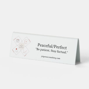 Peaceful/Perfect Plastic Desk Plaque Table Tent