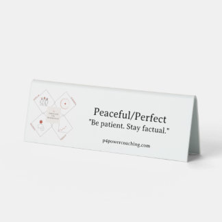 Peaceful/Perfect Plastic Desk Plaque Table Tent