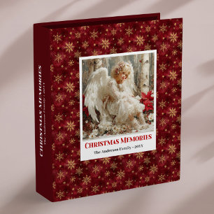 Peaceful Personalized Angel Christmas Design ring 3 Ring Binder
