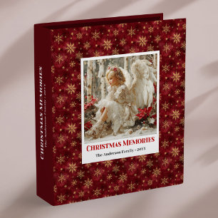 Peaceful Personalized Angel Christmas Design ring 3 Ring Binder