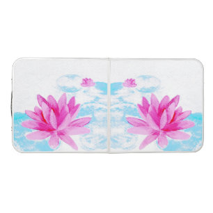 Peaceful Pink Lotus Flower Painting Beer Pong Table