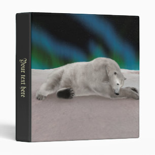 Peaceful Polar Bear Arctic Nature Illustration 3 Ring Binder