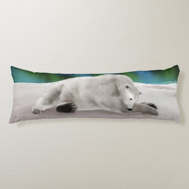 Peaceful Polar Bear Arctic Nature Illustration Body Pillow (Front)