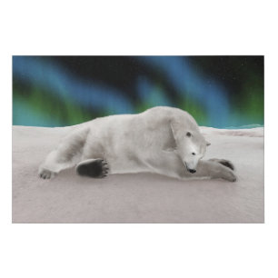 Peaceful Polar Bear Arctic Nature Illustration Faux Canvas Print
