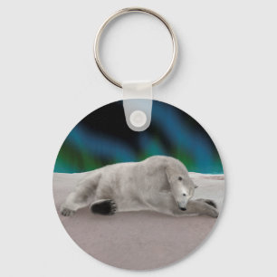 Peaceful Polar Bear Arctic Nature Illustration Keychain