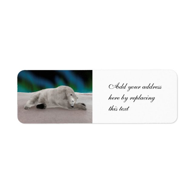 Peaceful Polar Bear Arctic Nature Illustration Label (Front)