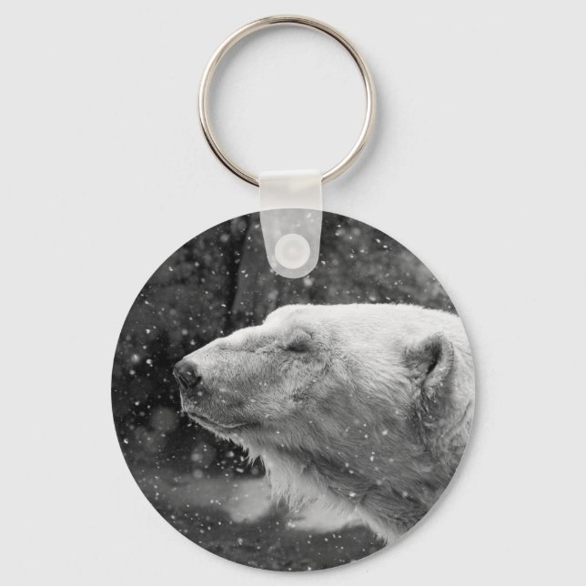 Peaceful Polar Bear Keychain (Front)