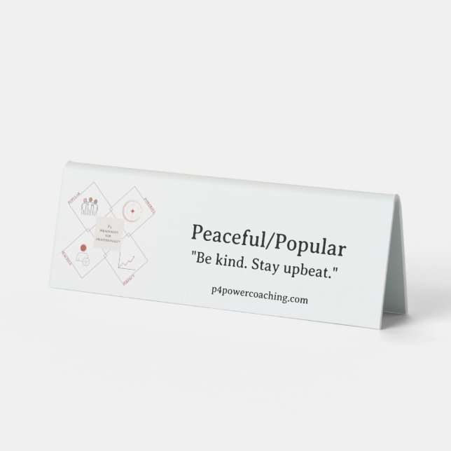 Peaceful/Popular Plastic Desk Plaque Table Tent (Front)
