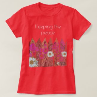 Peaceful, Pretty Floral Garden Fence  T-Shirt