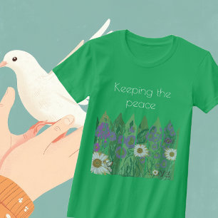 Peaceful, Pretty Floral Garden Fence T-Shirt