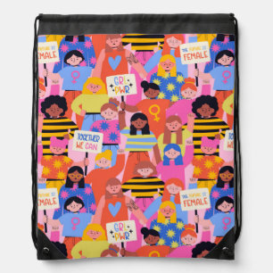 Peaceful Protest Women Drawstring Backpack