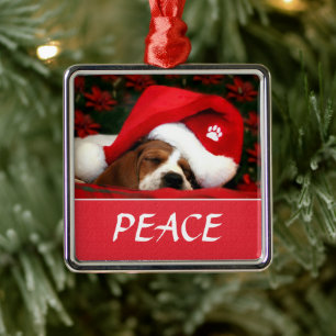 Peaceful Pup Metal Ornament
