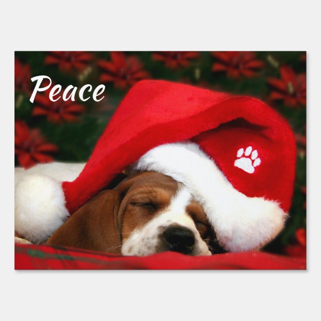 Peaceful Puppy With Text Sign (Front)