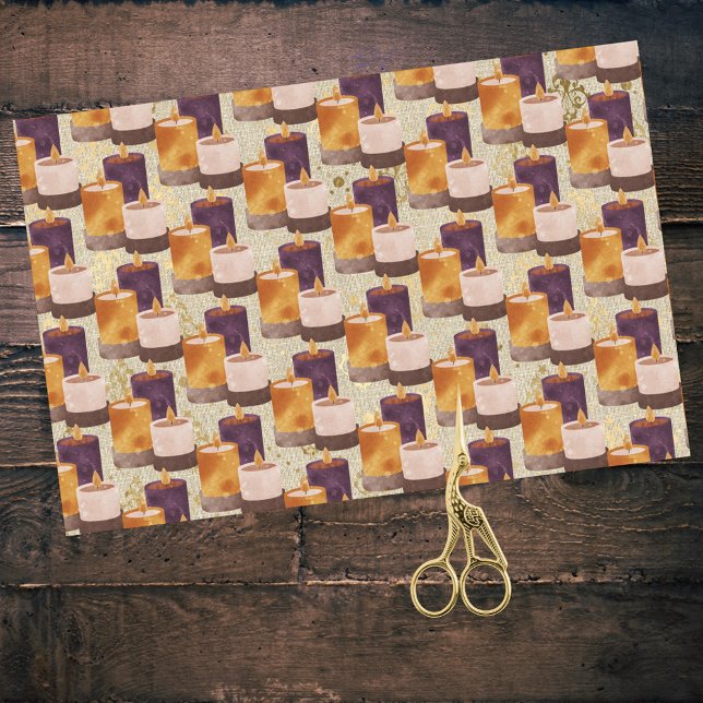 Peaceful Purple and Gold Candles at the Spa Tissue Paper (Creator Uploaded)