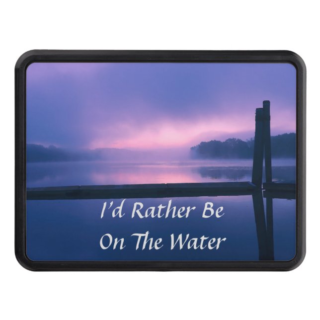 Peaceful Purple/Pink Sunrise Landscape over Water Hitch Cover (Front)