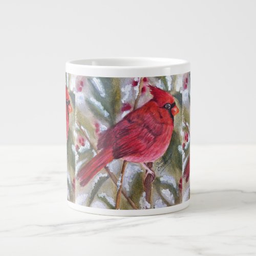 Peaceful Red Cardinal Giant Coffee Mug