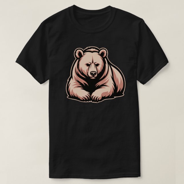 Peaceful Resting Bear Illustration – Calm Strength T-Shirt (Design Front)