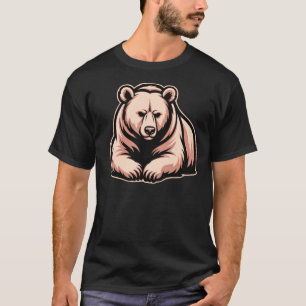 Peaceful Resting Bear Illustration – Calm Strength T-Shirt