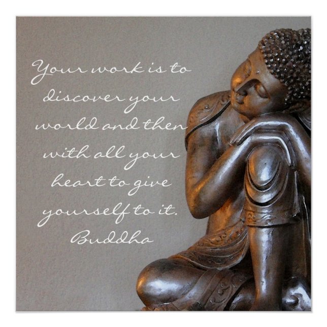 Peaceful resting Buddha with words of wisdom Poster (Front)