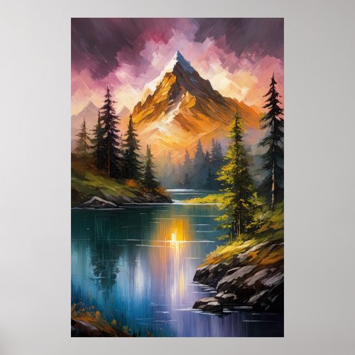 Peaceful River in a Forested Eden Poster