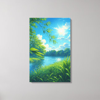 Peaceful River Landscape Wall Art
