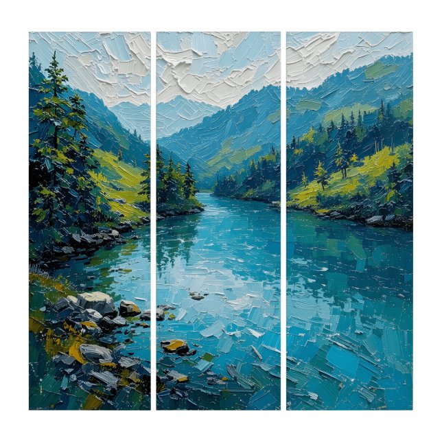Peaceful River Triptych Wall Art (Front)