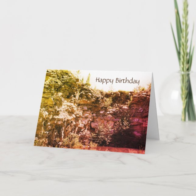 Peaceful Rock Quarry Nature Birthday  Card (Front)