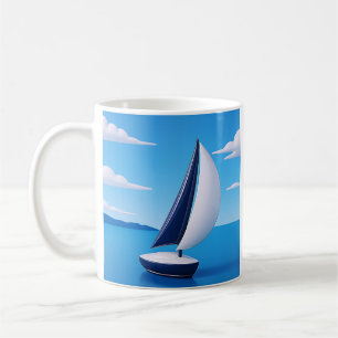 Peaceful Sailboat Ocean  Coffee Mug
