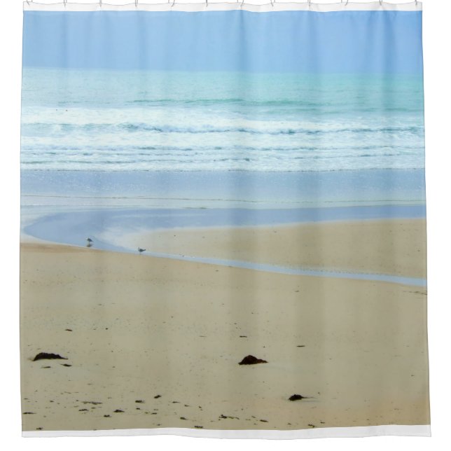 Peaceful Sandy Beach Shower Curtain (Front)